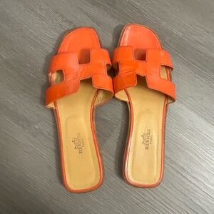 Women's HERMES Orange Sandals